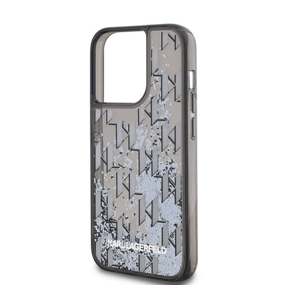 iPhone 14 Pro Max Kılıf Karl Lagerfeld orijinal Lisanslı Simli KL Yazılı Monogram Gradıent Kılıf