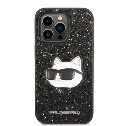 iPhone 14 Pro Max Kılıf Karl Lagerfeld Parlak Taşlı Choupette Dizayn Kılıf