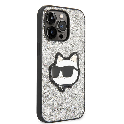 iPhone 14 Pro Max Kılıf Karl Lagerfeld Parlak Taşlı Choupette Dizayn Kılıf