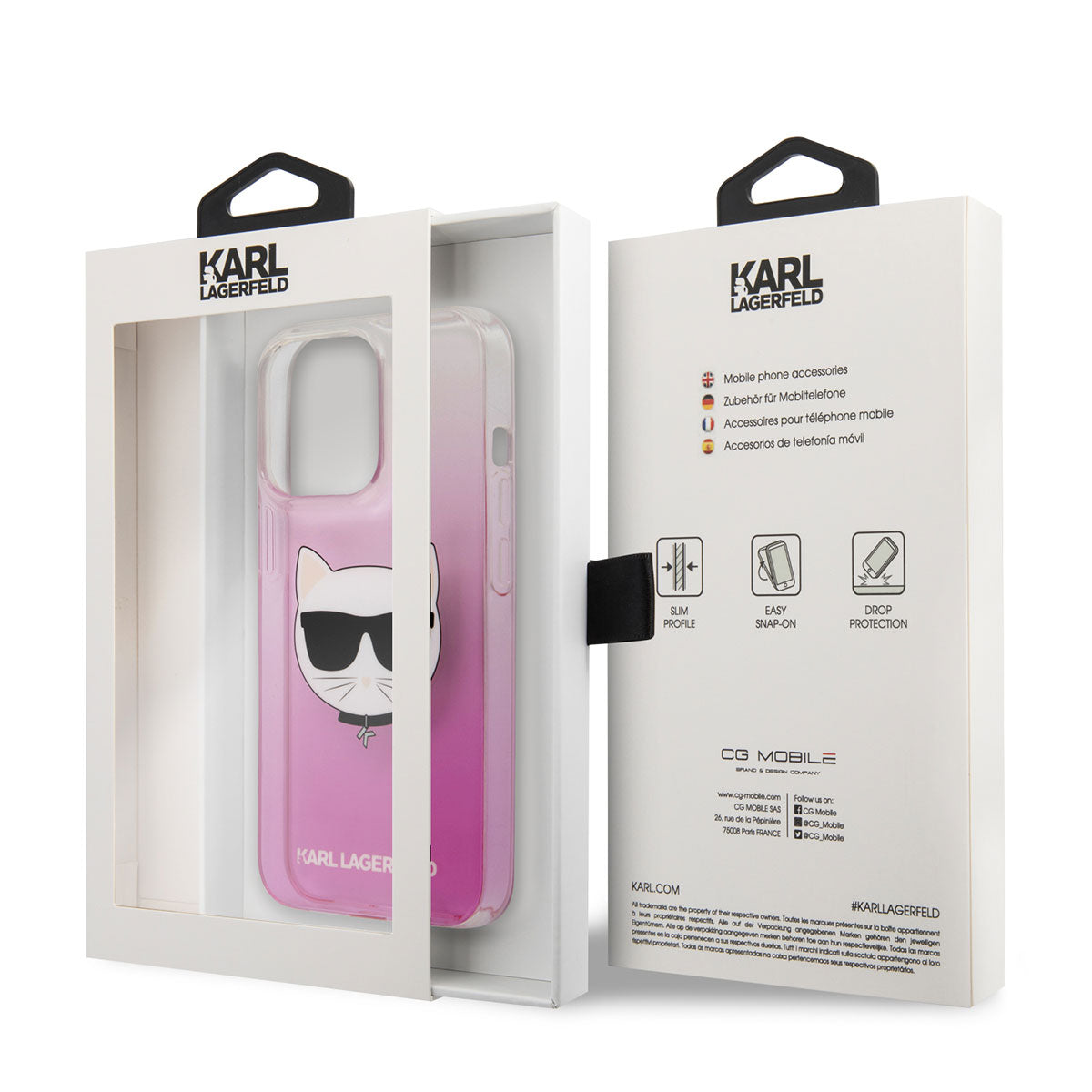 iPhone 14 Pro Max Kılıf Karl Lagerfeld Sert TPU Choupette Dizayn Kılıf