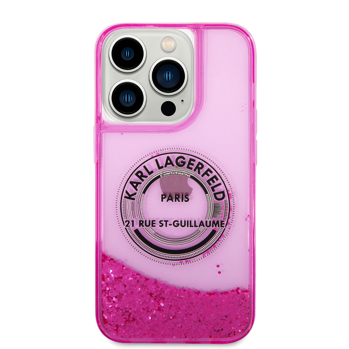 iPhone 14 Pro Max Kılıf Karl Lagerfeld Sıvılı Simli RSG Dizayn Kılıf