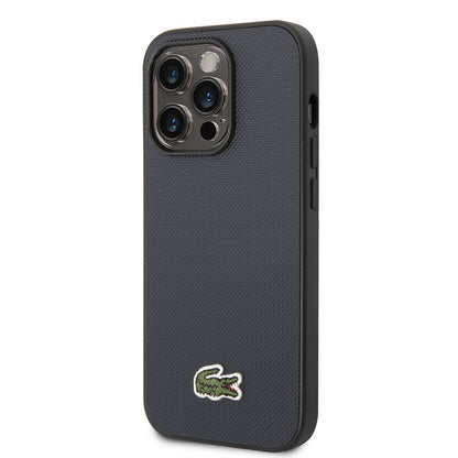 iPhone 14 Pro Max Kılıf Lacoste Orijinal Lisanslı PU Pike Desenli Arka Yüzey İkonik Timsah Dokuma Logolu Kılıf