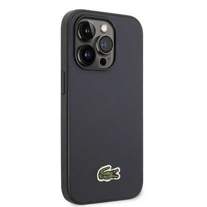 iPhone 14 Pro Max Kılıf Lacoste Orijinal Lisanslı PU Pike Desenli Arka Yüzey İkonik Timsah Dokuma Logolu Kılıf