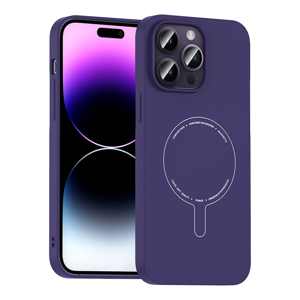 iPhone 14 Pro Max Kılıf M-Safe Şarj Özellikli Kamera Korumalı Zore Elio Sert PC Kılıf