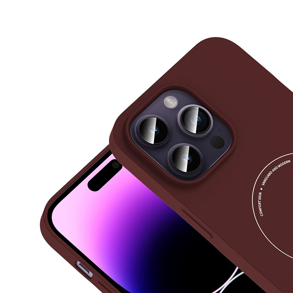 iPhone 14 Pro Max Kılıf M-Safe Şarj Özellikli Kamera Korumalı Zore Elio Sert PC Kılıf