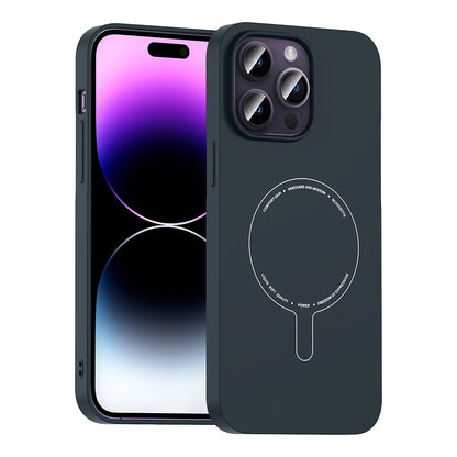 iPhone 14 Pro Max Kılıf M-Safe Şarj Özellikli Kamera Korumalı Zore Elio Sert PC Kılıf