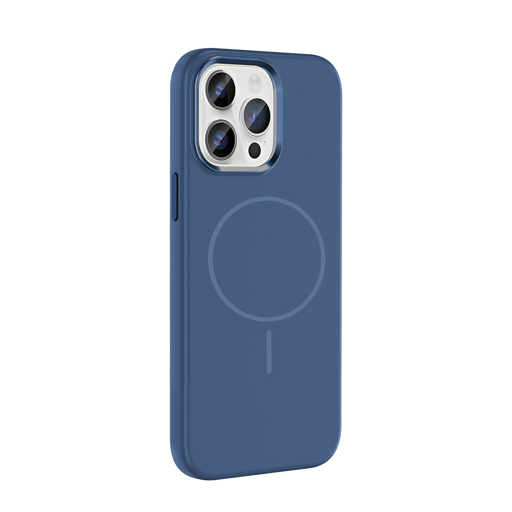 iPhone 14 Pro Max Kılıf M-Safe Şarj Özellikli Metal Kamera Çerçeveli Zore Edi Silikon Kılıf