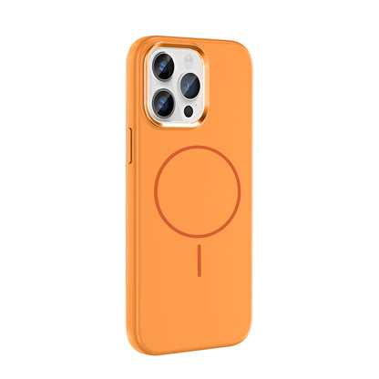 iPhone 14 Pro Max Kılıf M-Safe Şarj Özellikli Metal Kamera Çerçeveli Zore Edi Silikon Kılıf