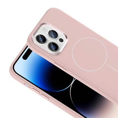 iPhone 14 Pro Max Kılıf M-Safe Şarj Özellikli Metal Kamera Çerçeveli Zore Edi Silikon Kılıf