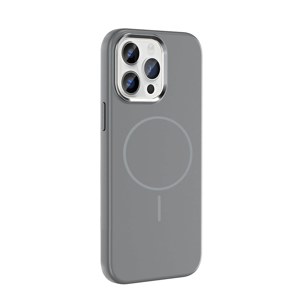 iPhone 14 Pro Max Kılıf M-Safe Şarj Özellikli Metal Kamera Çerçeveli Zore Edi Silikon Kılıf