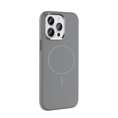 iPhone 14 Pro Max Kılıf M-Safe Şarj Özellikli Metal Kamera Çerçeveli Zore Edi Silikon Kılıf