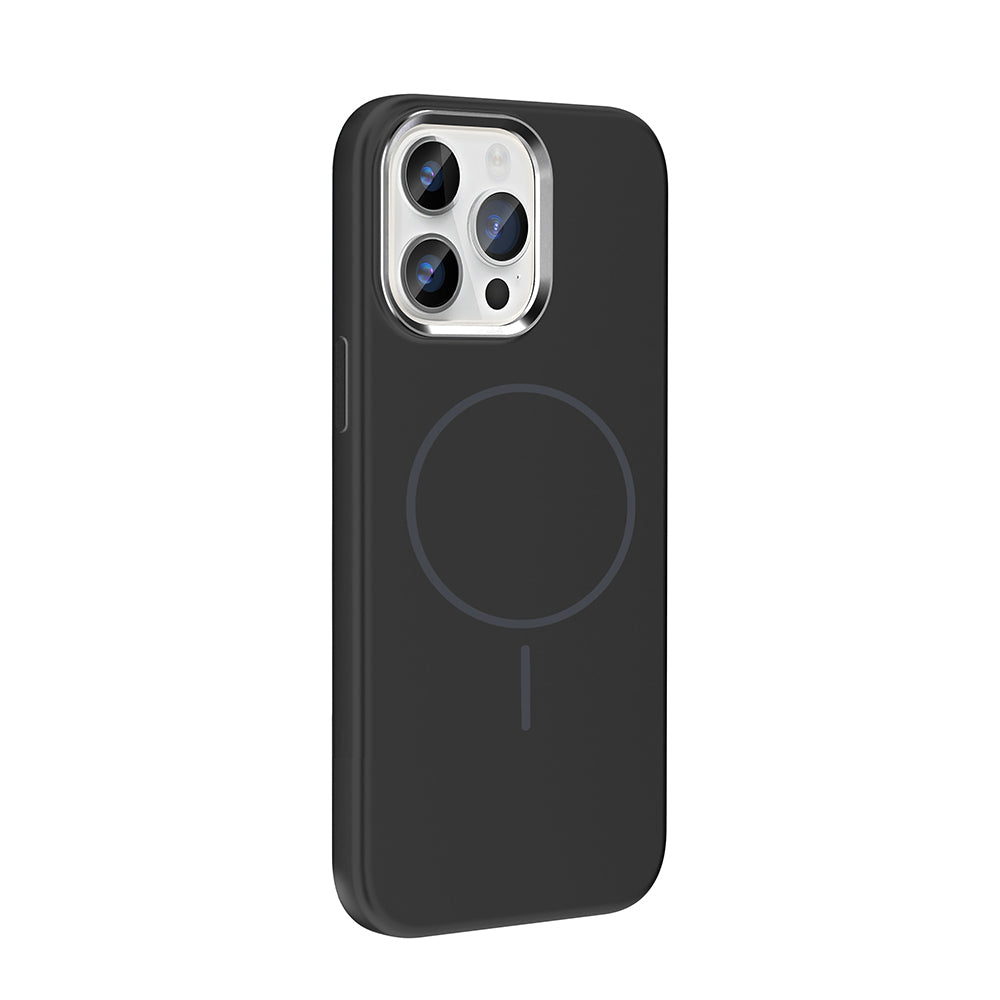 iPhone 14 Pro Max Kılıf M-Safe Şarj Özellikli Metal Kamera Çerçeveli Zore Edi Silikon Kılıf
