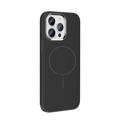 iPhone 14 Pro Max Kılıf M-Safe Şarj Özellikli Metal Kamera Çerçeveli Zore Edi Silikon Kılıf