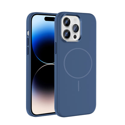iPhone 14 Pro Max Kılıf M-Safe Şarj Özellikli Metal Kamera Çerçeveli Zore Edi Silikon Kılıf