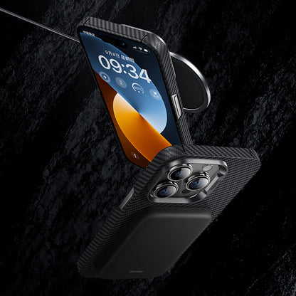 iPhone 14 Pro Max Kılıf M-safe Özellikli Karbon Fiber Benks 600D Essential Kevlar Kılıf