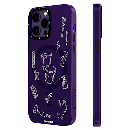 iPhone 14 Pro Max Kılıf M-safe Şarj Özellikli Desenli Youngkit Plaything Serisi Kılıf