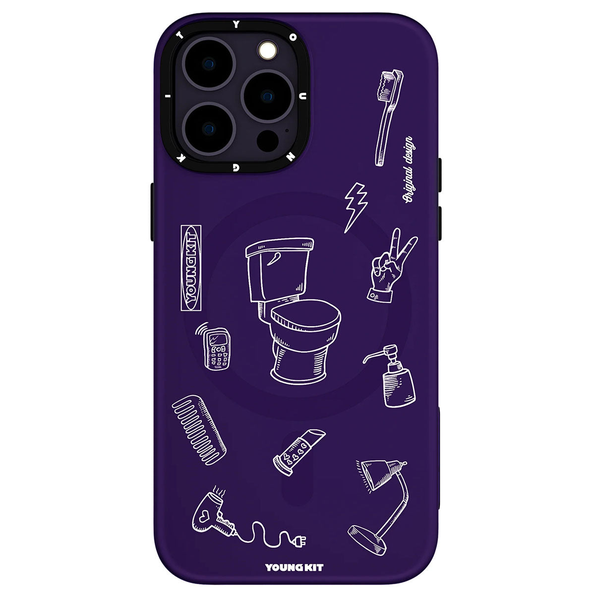 iPhone 14 Pro Max Kılıf M-safe Şarj Özellikli Desenli Youngkit Plaything Serisi Kılıf