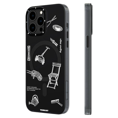 iPhone 14 Pro Max Kılıf M-safe Şarj Özellikli Desenli Youngkit Plaything Serisi Kılıf