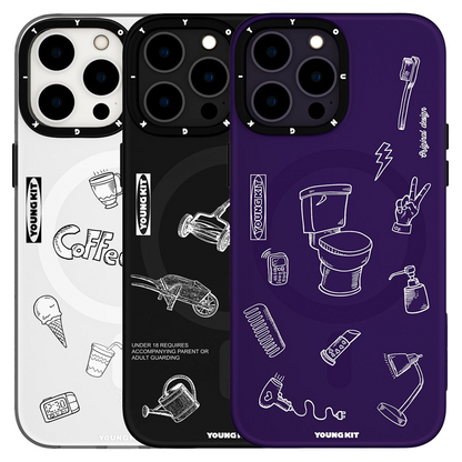 iPhone 14 Pro Max Kılıf M-safe Şarj Özellikli Desenli Youngkit Plaything Serisi Kılıf