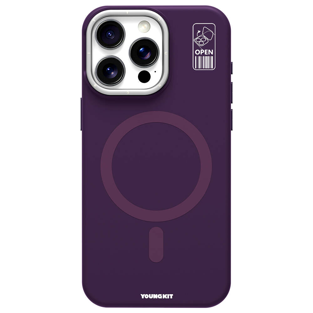 iPhone 14 Pro Max Kılıf M-safe Şarj Özellikli Kamera Standlı Youngkit Bitty Cream Kılıf