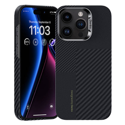 iPhone 14 Pro Max Kılıf M-safe Şarj Özellikli Karbon Fiber Benks Montage ArmorAir Kevlar Kılıf