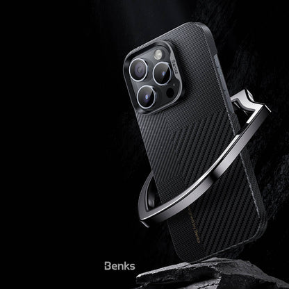 iPhone 14 Pro Max Kılıf M-safe Şarj Özellikli Karbon Fiber Benks Montage ArmorAir Kevlar Kılıf