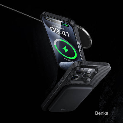 iPhone 14 Pro Max Kılıf M-safe Şarj Özellikli Karbon Fiber Benks Montage ArmorAir Kevlar Kılıf