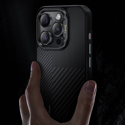 iPhone 14 Pro Max Kılıf M-safe Şarj Özellikli Karbon Fiber Benks Montage Hybrid ArmorPro Kevlar Kılıf