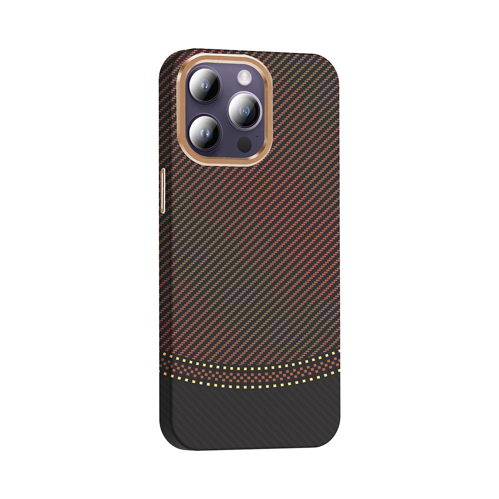 iPhone 14 Pro Max Kılıf M-safe Şarj Özellikli Karbon Fiber Görünümlü Zore Gros Kılıf