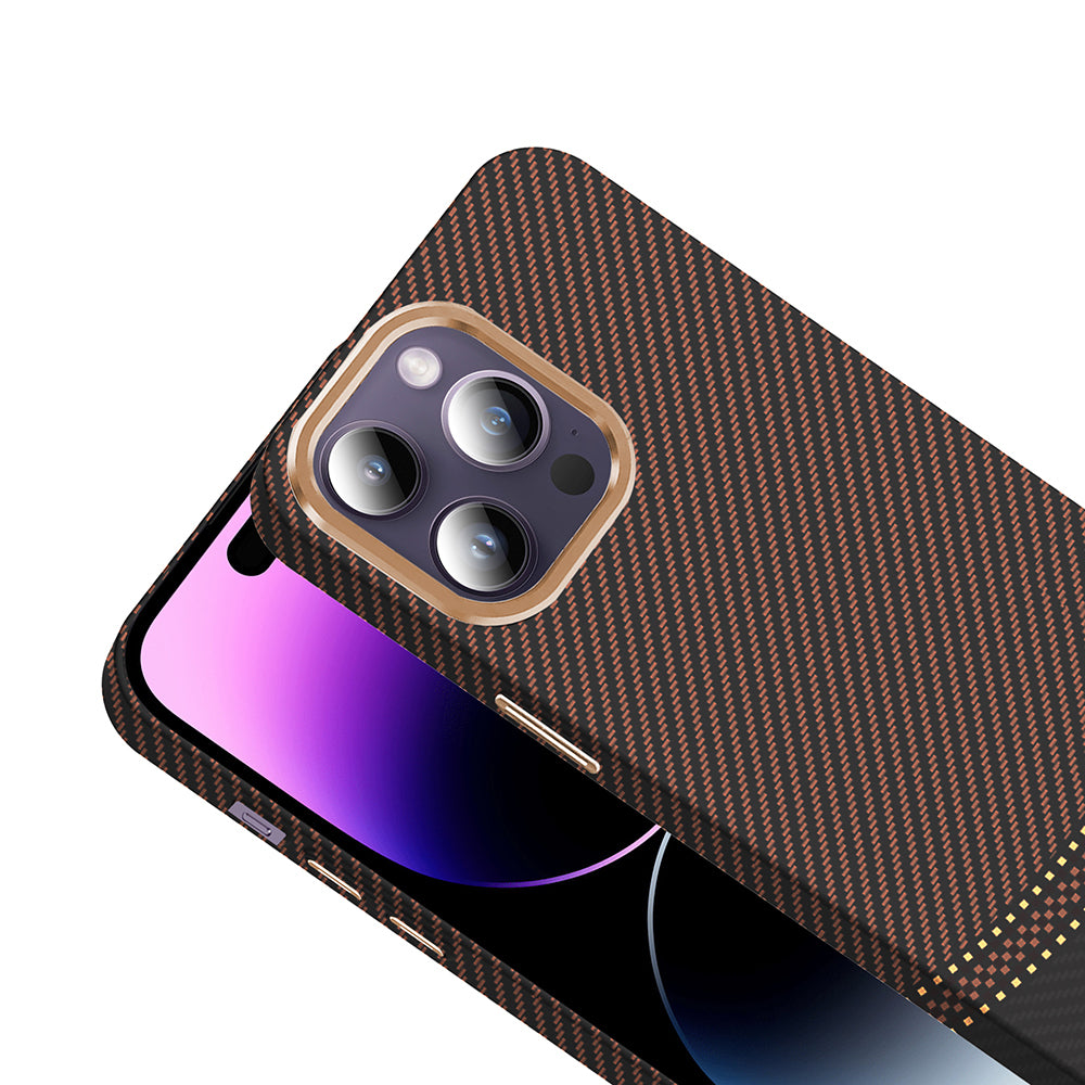 iPhone 14 Pro Max Kılıf M-safe Şarj Özellikli Karbon Fiber Görünümlü Zore Gros Kılıf