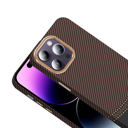 iPhone 14 Pro Max Kılıf M-safe Şarj Özellikli Karbon Fiber Görünümlü Zore Gros Kılıf