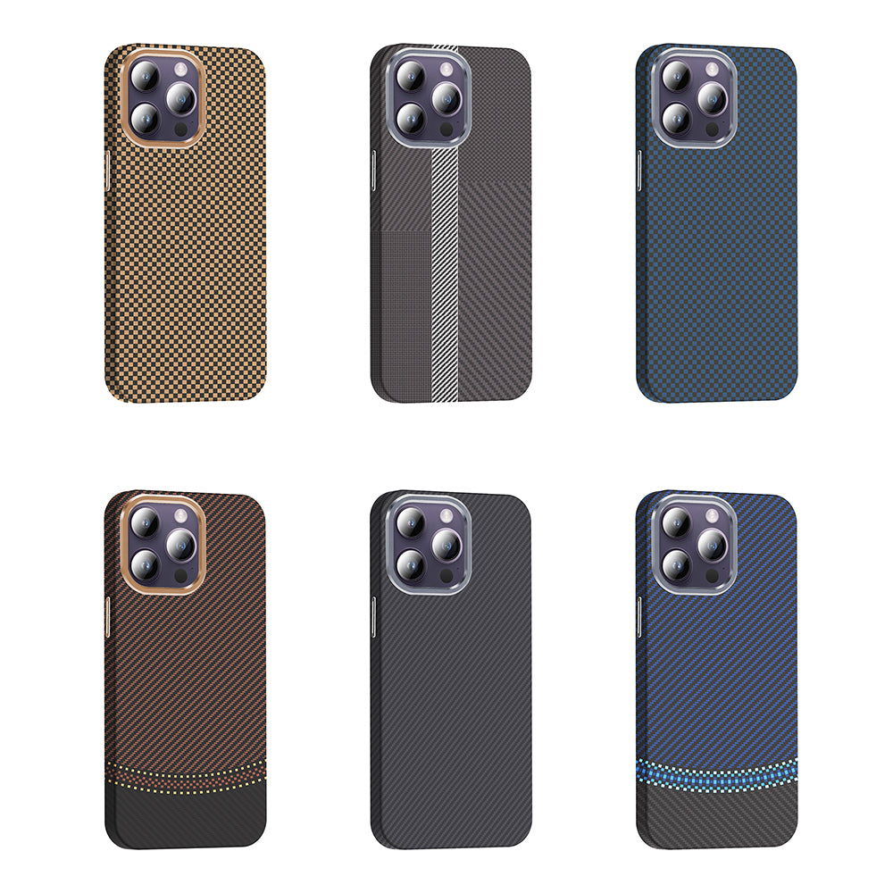 iPhone 14 Pro Max Kılıf M-safe Şarj Özellikli Karbon Fiber Görünümlü Zore Gros Kılıf