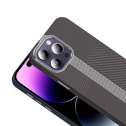 iPhone 14 Pro Max Kılıf M-safe Şarj Özellikli Karbon Fiber Görünümlü Zore Gros Kılıf