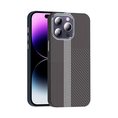 iPhone 14 Pro Max Kılıf M-safe Şarj Özellikli Karbon Fiber Görünümlü Zore Gros Kılıf