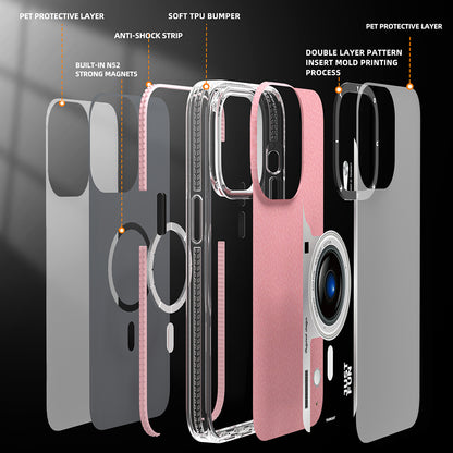 iPhone 14 Pro Max Kılıf M-safe Şarj Özellikli Lens Figürlü YoungKit Art Film Serisi Kılıf