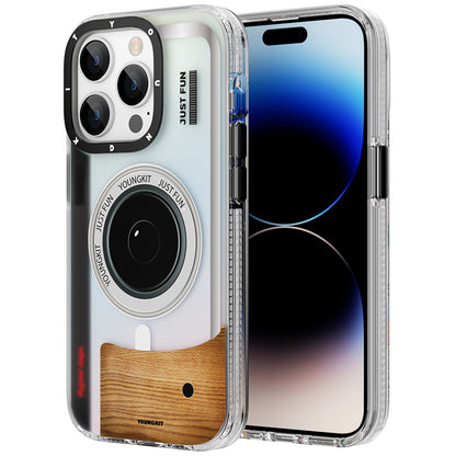 iPhone 14 Pro Max Kılıf M-safe Şarj Özellikli Lens Figürlü YoungKit Art Film Serisi Kılıf