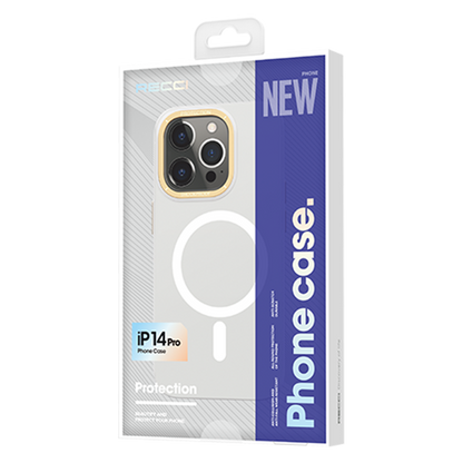 iPhone 14 Pro Max Kılıf M-safe Şarj Özellikli Metal Kamera Çerçeveli Recci Glaze Serisi Kılıf