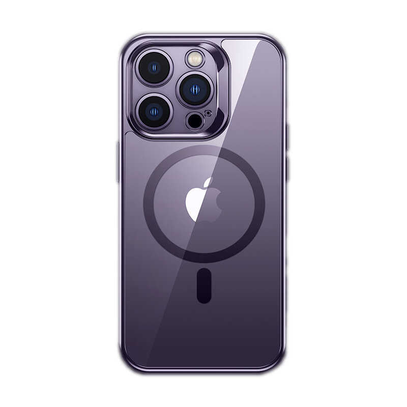 iPhone 14 Pro Max Kılıf M-safe Şarj Özellikli Premium Cam Arka Yüzey Benks Electroplated Kılıf