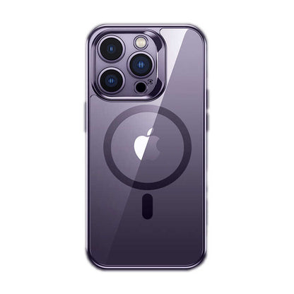 iPhone 14 Pro Max Kılıf M-safe Şarj Özellikli Premium Cam Arka Yüzey Benks Electroplated Kılıf