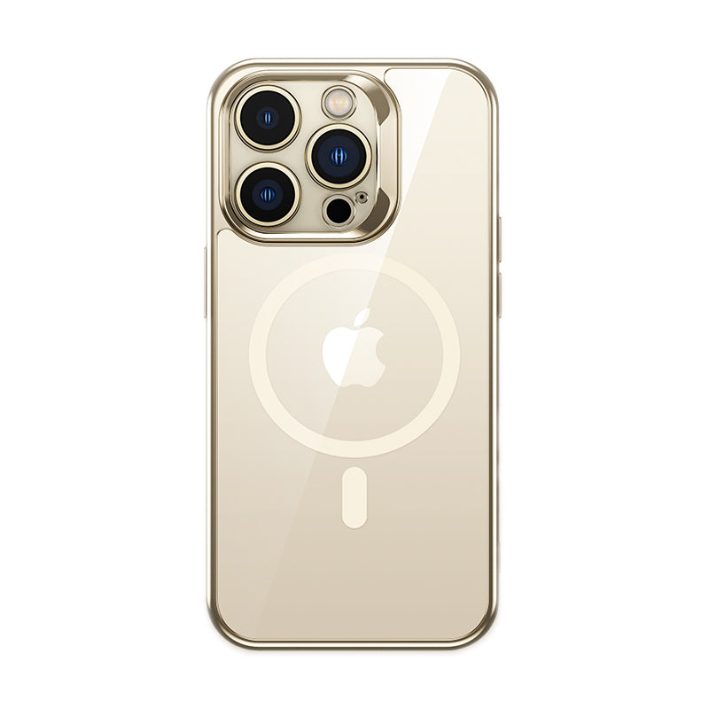 iPhone 14 Pro Max Kılıf M-safe Şarj Özellikli Premium Cam Arka Yüzey Benks Electroplated Kılıf