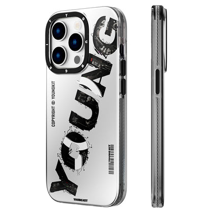 iPhone 14 Pro Max Kılıf M-safe Şarj Özellikli Yazı Temalı YoungKit Mechanic Serisi Kılıf