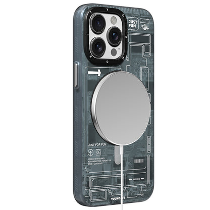 iPhone 14 Pro Max Kılıf M-safe Şarj Özellikli Youngkit 360° Standlı Technology Serisi Kılıf