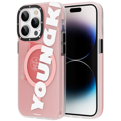 iPhone 14 Pro Max Kılıf M-safe Şarj Özellikli Youngkit Binfen Serisi Yazı Temalı Kılıf