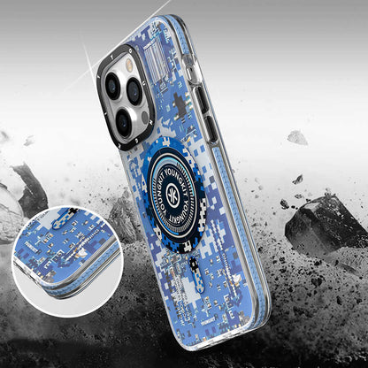 iPhone 14 Pro Max Kılıf M-safe Şarj Özellikli YoungKit Kamuflaj Serisi Kılıf