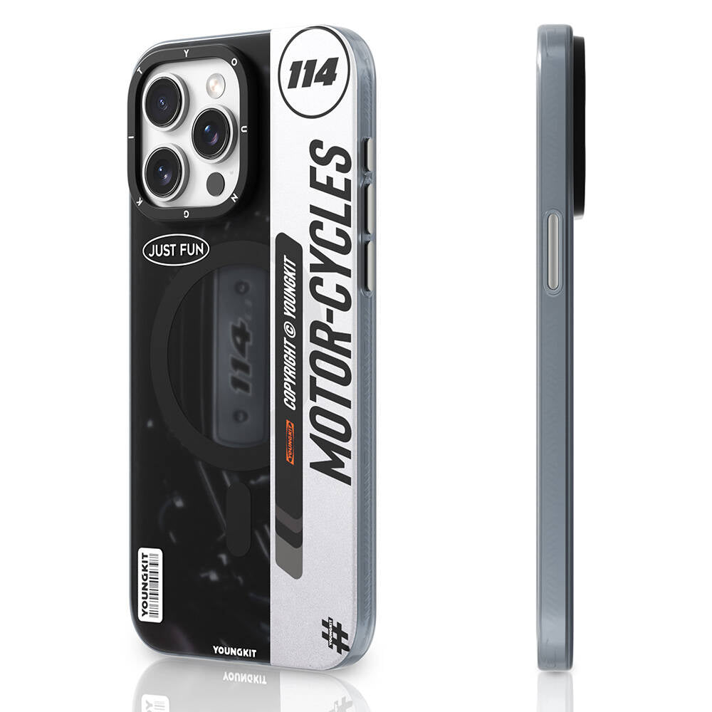 iPhone 14 Pro Max Kılıf M-safe Şarj Özellikli Youngkit Motorcycle Legend Serisi Kılıf