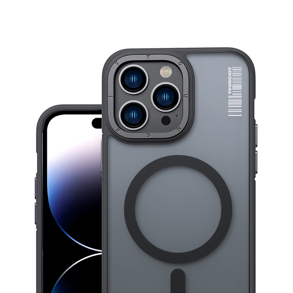 iPhone 14 Pro Max Kılıf M-safe Şarj Özellikli Youngkit Rock Sand Serisi Kılıf