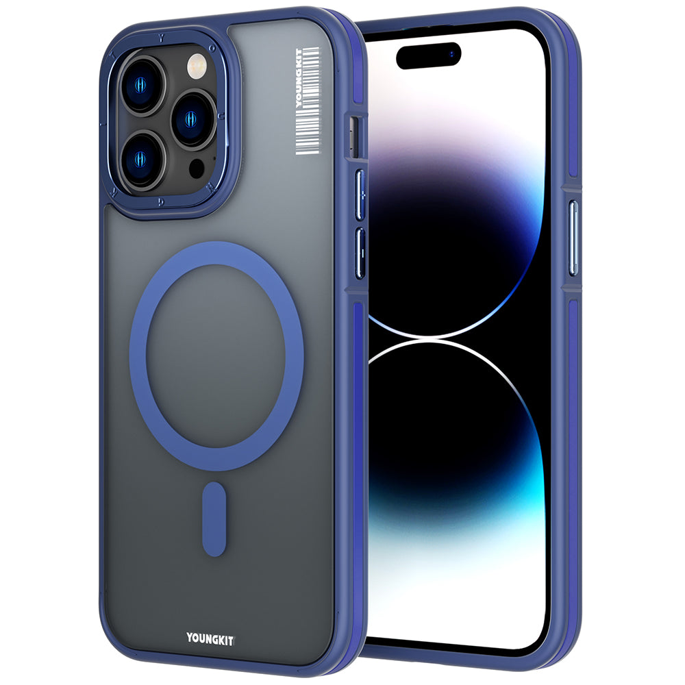 iPhone 14 Pro Max Kılıf M-safe Şarj Özellikli Youngkit Rock Sand Serisi Kılıf