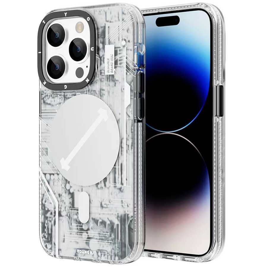 iPhone 14 Pro Max Kılıf M-safe Şarj Özellikli YoungKit Technology Serisi Kılıf