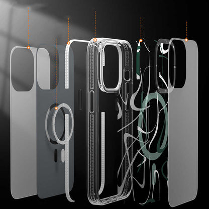 iPhone 14 Pro Max Kılıf M-safe Şarj Özellikli Youngkit Water-Ink Serisi Kılıf