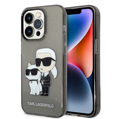 iPhone 14 Pro Max Kılıf Karl Lagerfeld Transparan Simli K&C Dizayn Kılıf